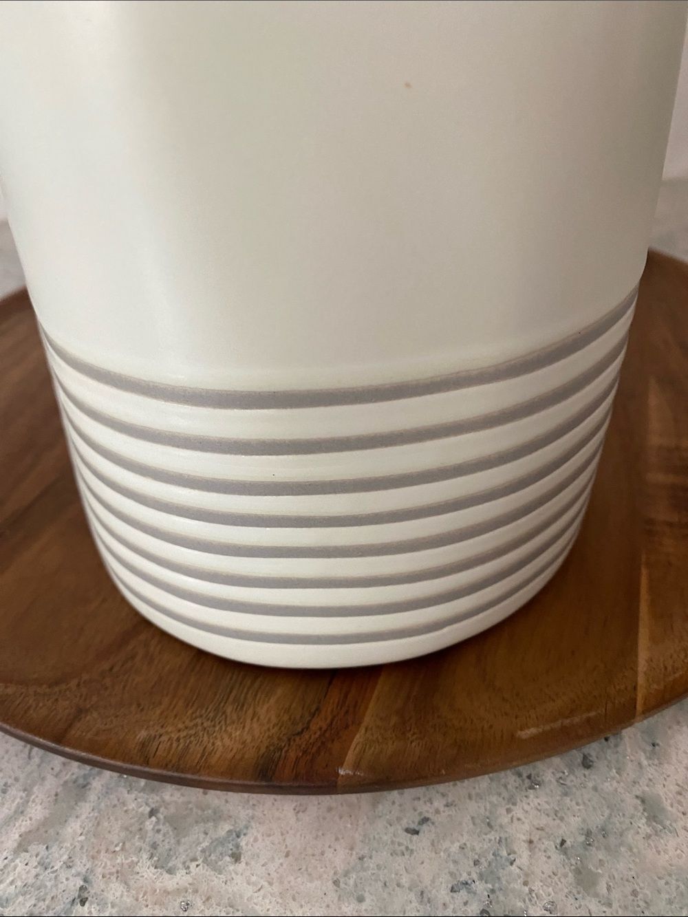 Hearth and Hand Striped Ceramic Vase with Subtle Gray Bands - Picture 2 of 5